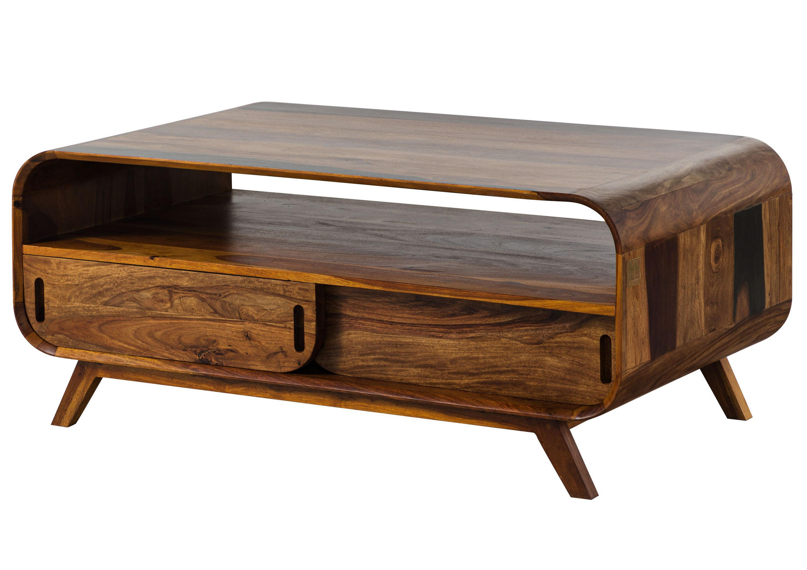 COUCHTISCH Sheesham 120x70x50 dunkelbraun lackiert MAILAND #231 - Dunkelbraun, Holzwerkstoff (70/120/50cm) - Massivmoebel24