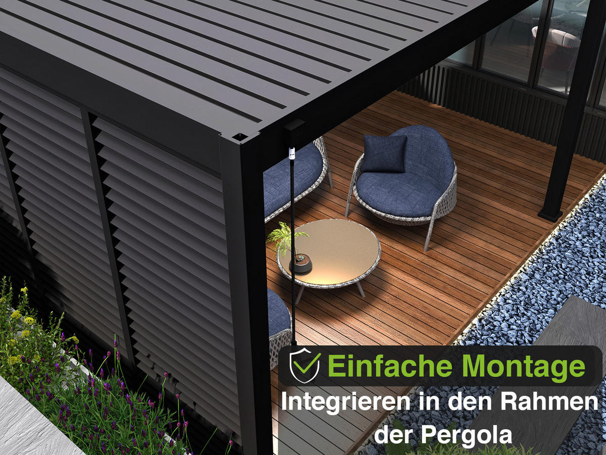 LAMELLENWAND für Pergola horizontal aus Aluminium 113cm Grau - Anthrazit, Metall (113/234/6cm) - WEIDE