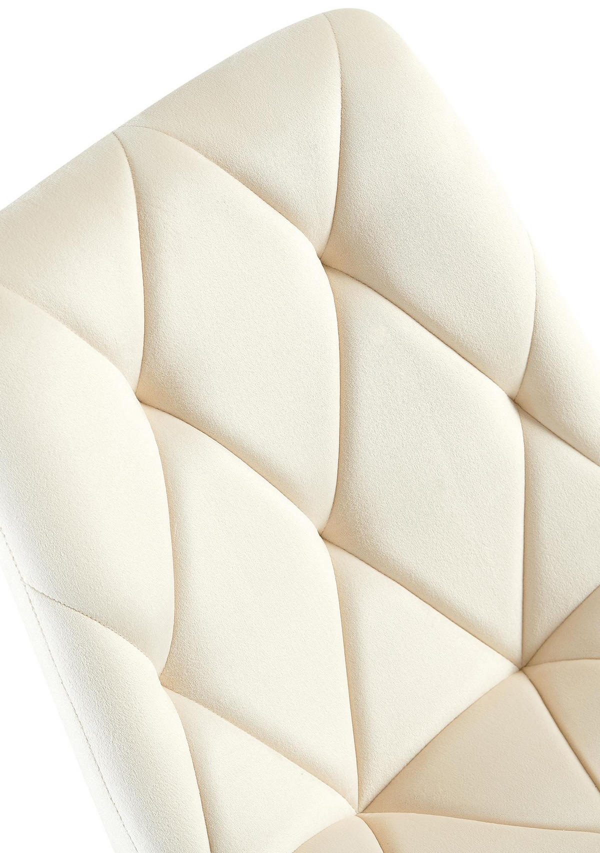 ESSZIMMERSTUHL Samt Creme - Creme/Schwarz, Textil/Metall (45/85/55cm) - CLP