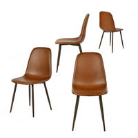 ESSZIMMERSTÜHLE 4er-Set, gepolstert, Kunstlederbezug, Braun - Braun, Metall (43/88/53cm) - Meubles Cosy