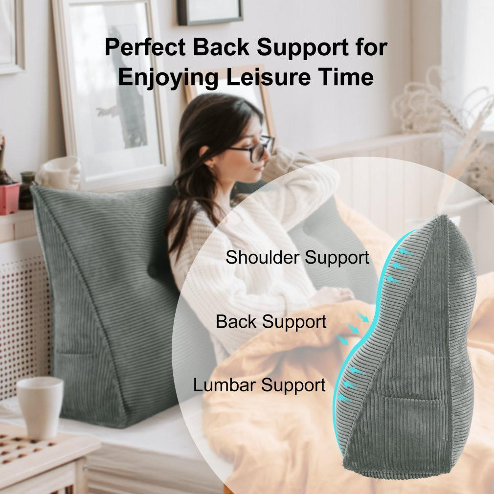 RÜCKENKISSEN für Bett Kord Grau 200 cm - Grau, Textil (50/200cm) - Vercart