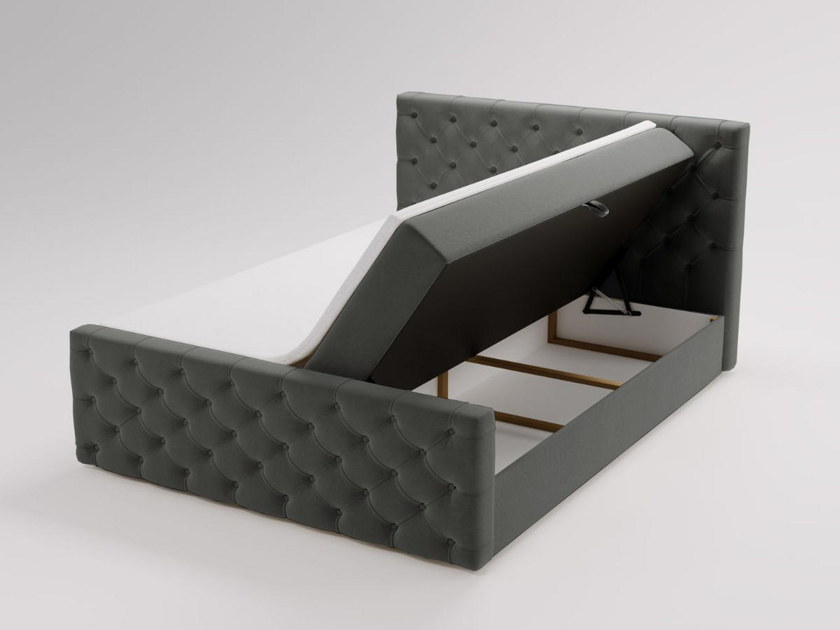 BOXBETT Montego 180x200 Anthracite - Anthrazit, Holz/Textil (180/200cm) - Graingold