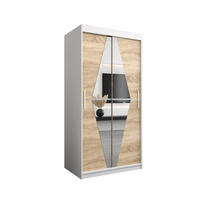 SCHWEBETÜRENSCHRANK 200/100/62 2-türig - Silberfarben/Weiß, Holz/Kunststoff (100/200/62cm) - Abiks Möbel
