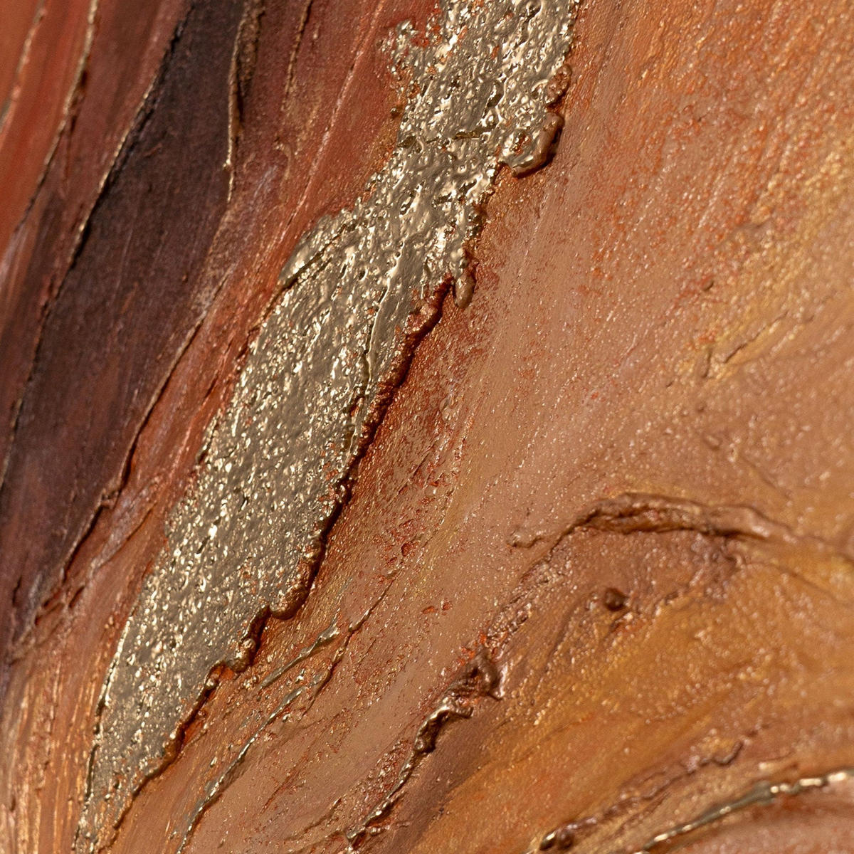 GEMÄLDE Bernsteinfarbene Ströme Schattenfugenrahmen Eichefarben 140x100 cm - Eichefarben, Holz (140/100cm) - YS-art gallery