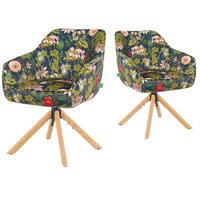 ARMLEHNSTUHL Mika-Luis 2er-Set - Honigeiche/Multicolor, Eichenholz/Holz (60/82/61cm) - DUBI Möbel