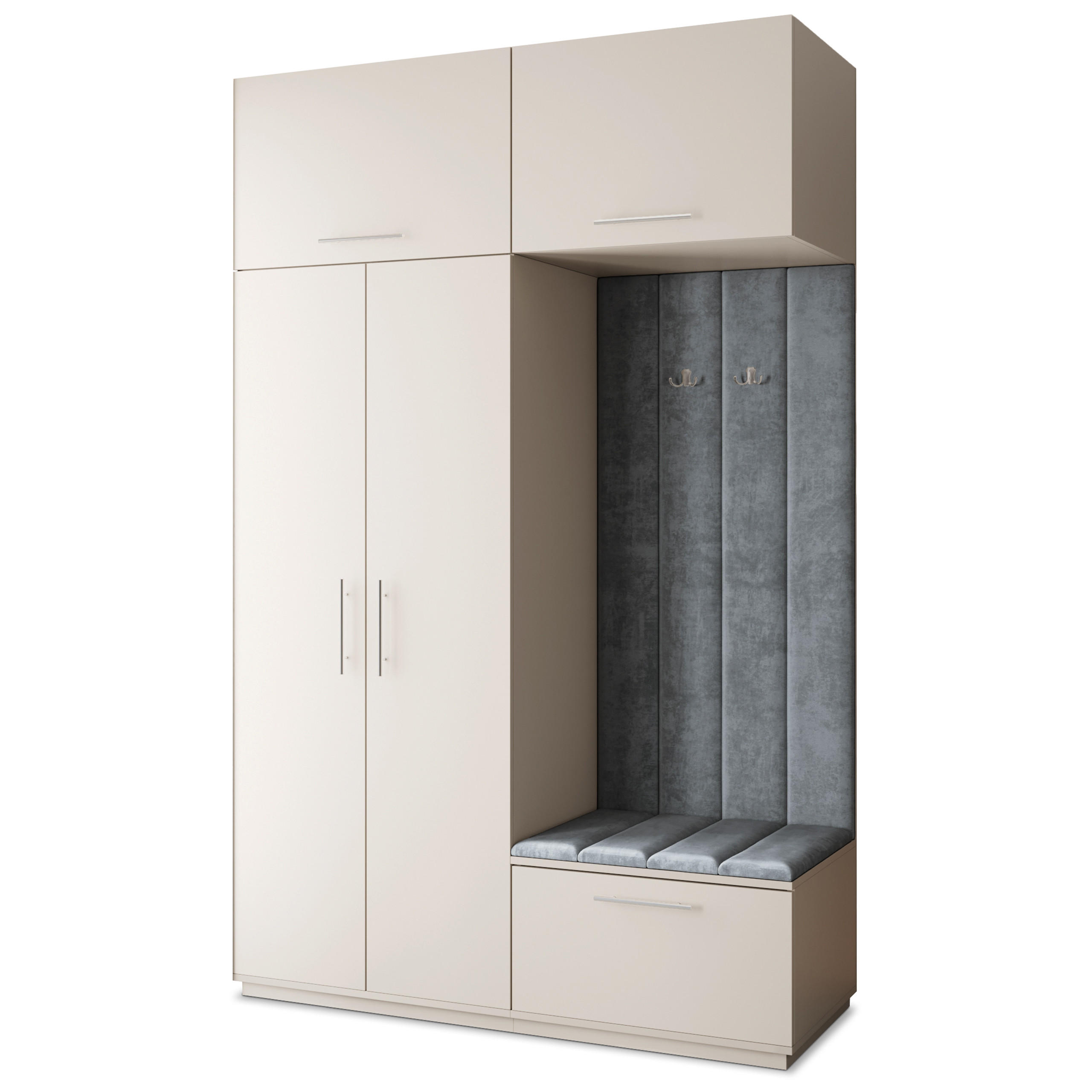 Masseno Garderobenschrank Kaschmir, Grau 150x240x60 cm