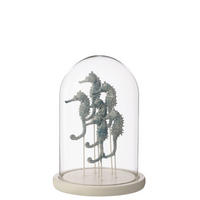 DEKO GLOCKE SEEPFERDCHEN - Blau, Glas (17.5/26/17.5cm) - J-Line