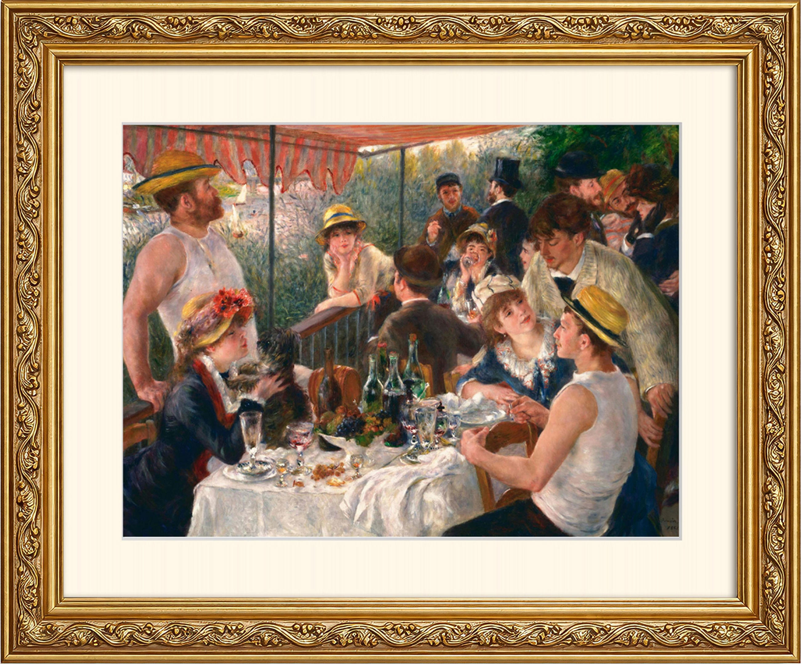 BILD gerahmt 63x53 cm Pierre-Auguste Renoir "Das Frühstück der Ruderer" - Gelb, Holz (63/53cm) - artissimo