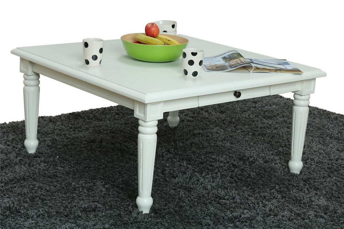 COUCHTISCH 100x100 cm mit 1 Schublade - Weiß, Holzwerkstoff (100/100/45cm) - ebuy24