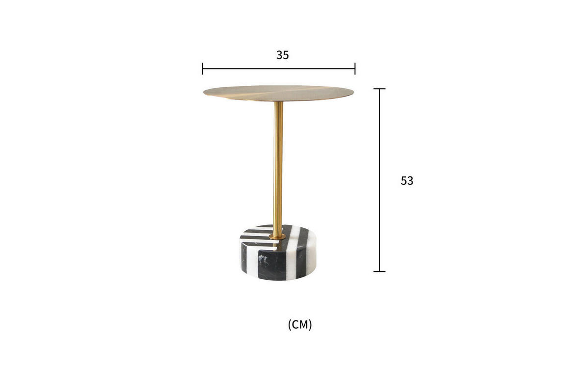 BEISTELLTISCH MODIG Gold 35x35x53 cm - Goldfarben, Metall (35/35/53cm) - FURNLUX