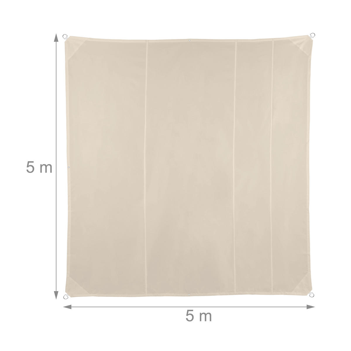 SONNENSEGEL - Beige, Textil/Metall (500/500cm) - Relaxdays