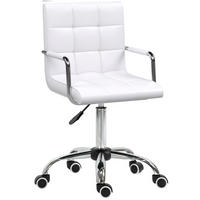 BÜROSTUHL in Weiß 54x52,5x99 cm mit verstellbarer Sitzhöhe und Armlehnen - Weiß, Kunststoff (52.5/99/54cm) - IVMEU