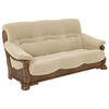 SOFA 3-Sitzer Katlin Bezug Flockstoff Eiche rustikal P43 / sand - Sandfarben, Kunststoff (205/95/95cm) - 58aufmkessel