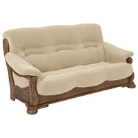 SOFA 3-Sitzer Katlin Bezug Flockstoff Eiche rustikal P43 / sand - Sandfarben, Kunststoff (205/95/95cm) - 58aufmkessel