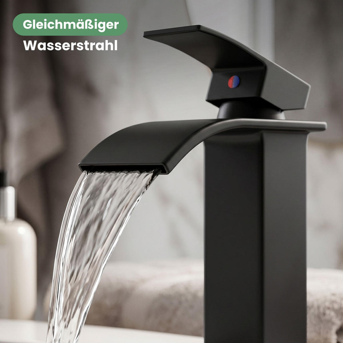 WASCHTISCHARMATUR Evio - Schwarz - Schwarz, Keramik/Metall (5/30/10.5cm) - Akord