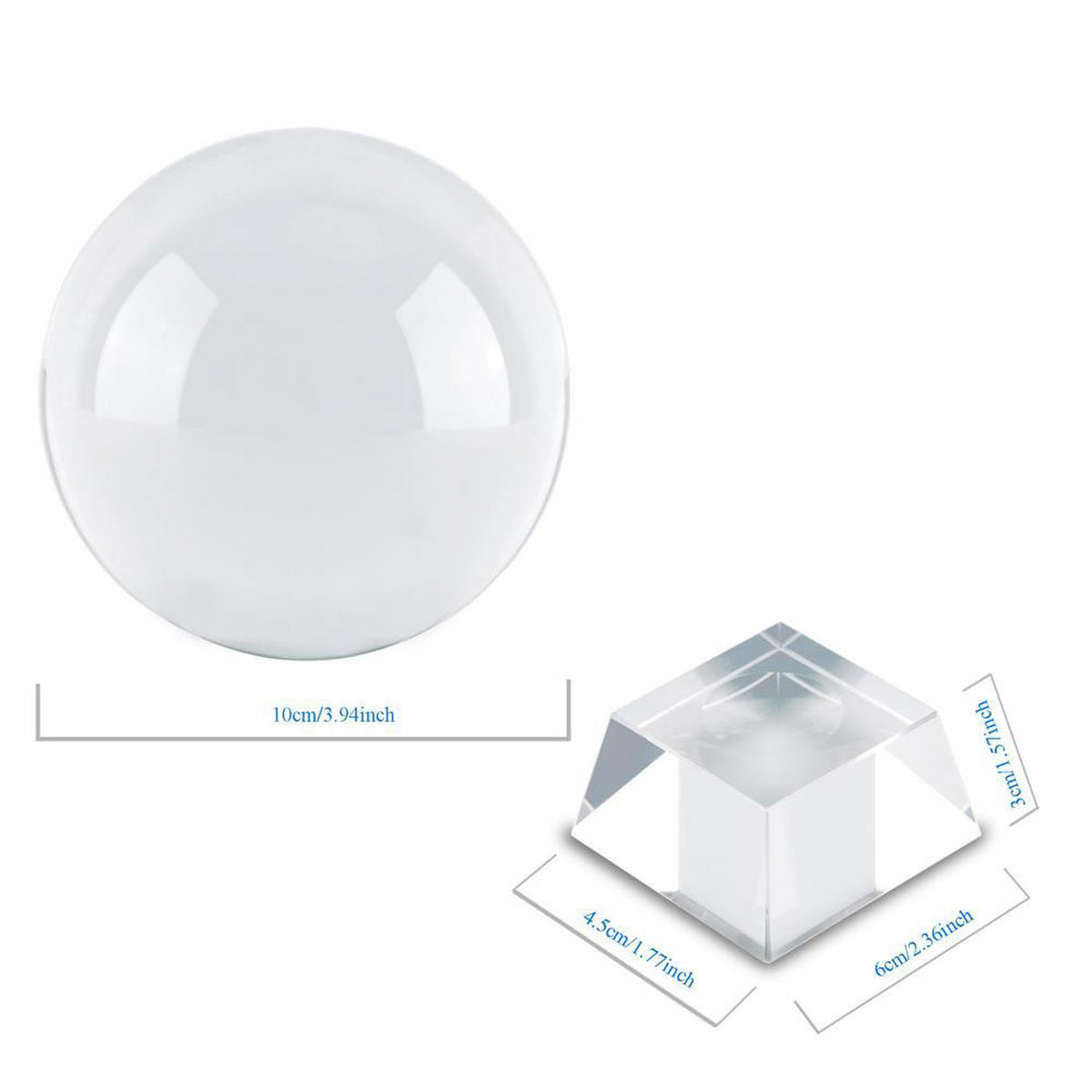 GLASKUGEL Fotokugel mit Ständer - Transparent, Glas (10cm) - Intirilife