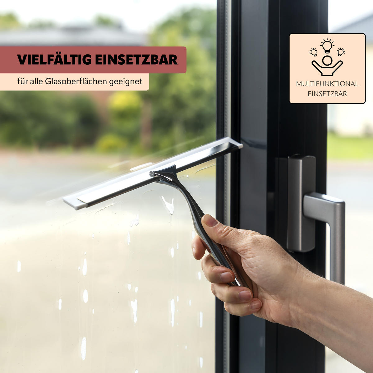 DUSCHABZIEHER PIAZZA TAPE schwarz - Edelstahlfarben, Metall (26.5/17.5/2.5cm) - bremermann