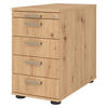STANDCONTAINER - mit 4 Schubladen 80/42,8/72 cm in Wildeiche Streifengriff (Kunststoff) - Wildeiche, Holzwerkstoff (42.8/72/80cm) - bümö