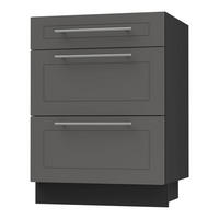 SCHUBLADENUNTERSCHRANK Kvantum D3M/60 60 / 50 / 82cm - Schwarz/Graphitfarben, Holz/Holzwerkstoff (60/82/50cm) - Feldmann-Wohnen