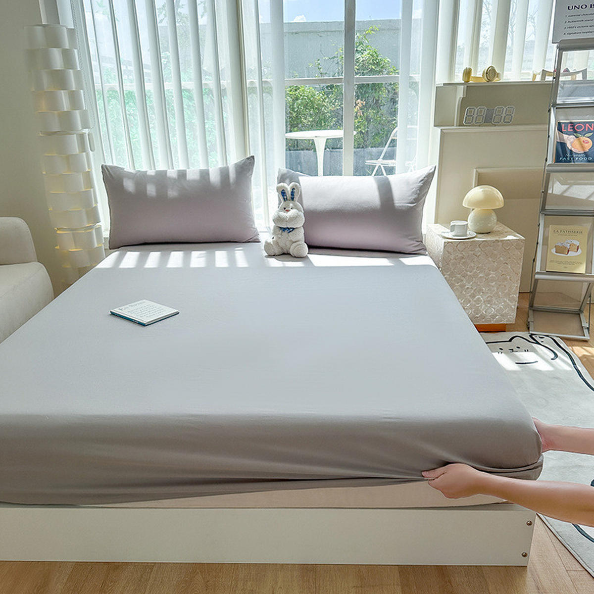 SPANNBETTLAKEN-150*200*5-28CM-GRAU - Grau, Textil (150/200cm)