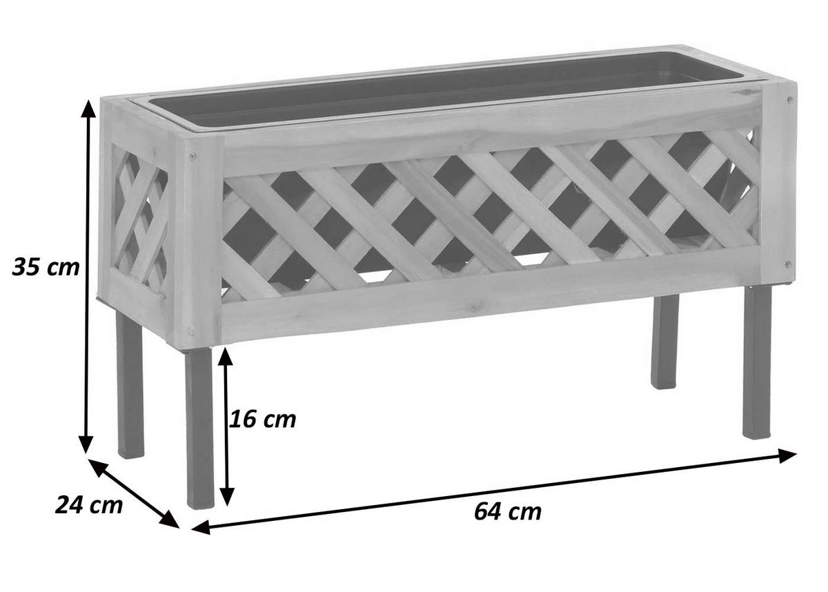 CVETLIČNI korit rjava - rjava, les (64/35/24cm) - MCW