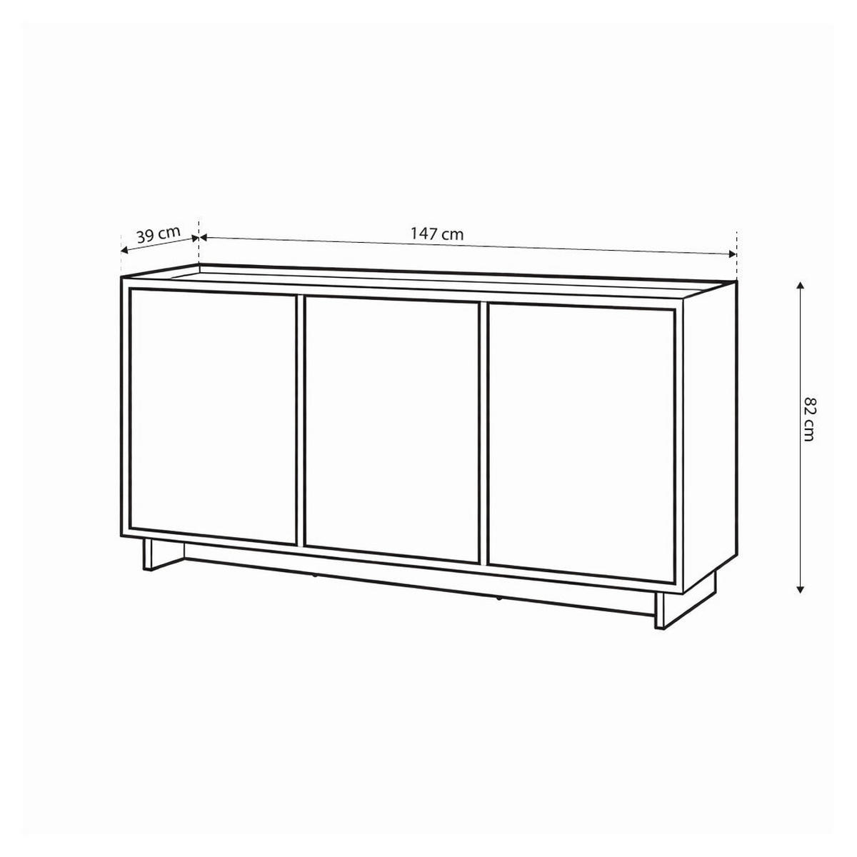 KOMMODE Kiyro - Braun, Holzwerkstoff (147/82/39cm) - Pillovely