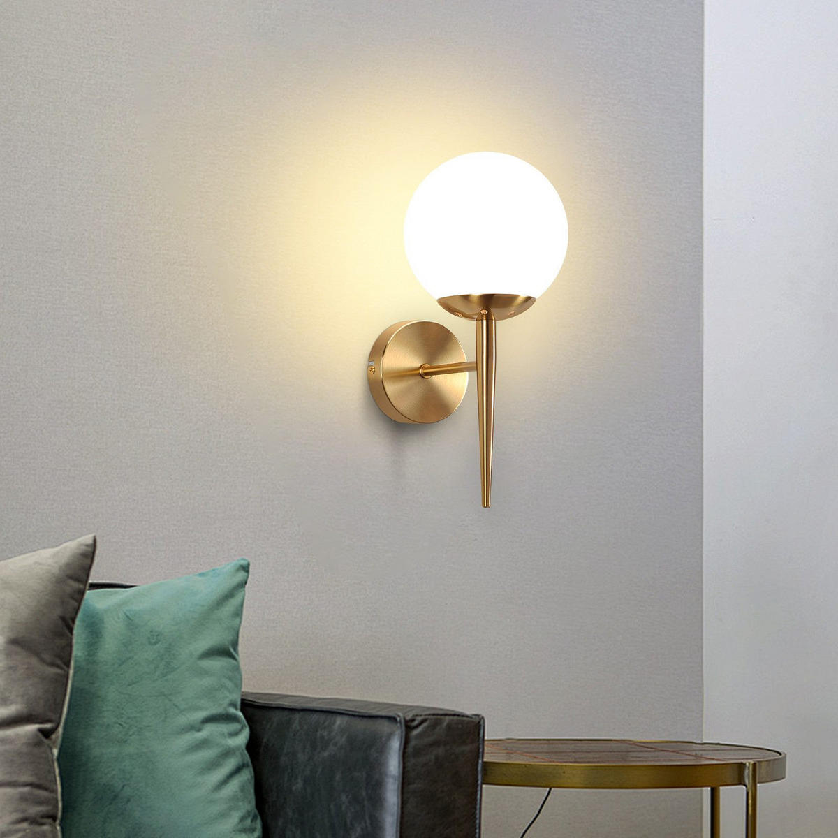 WANDLEUCHTE Maser - Goldfarben, Metall (32/15/20cm) - Nettlife