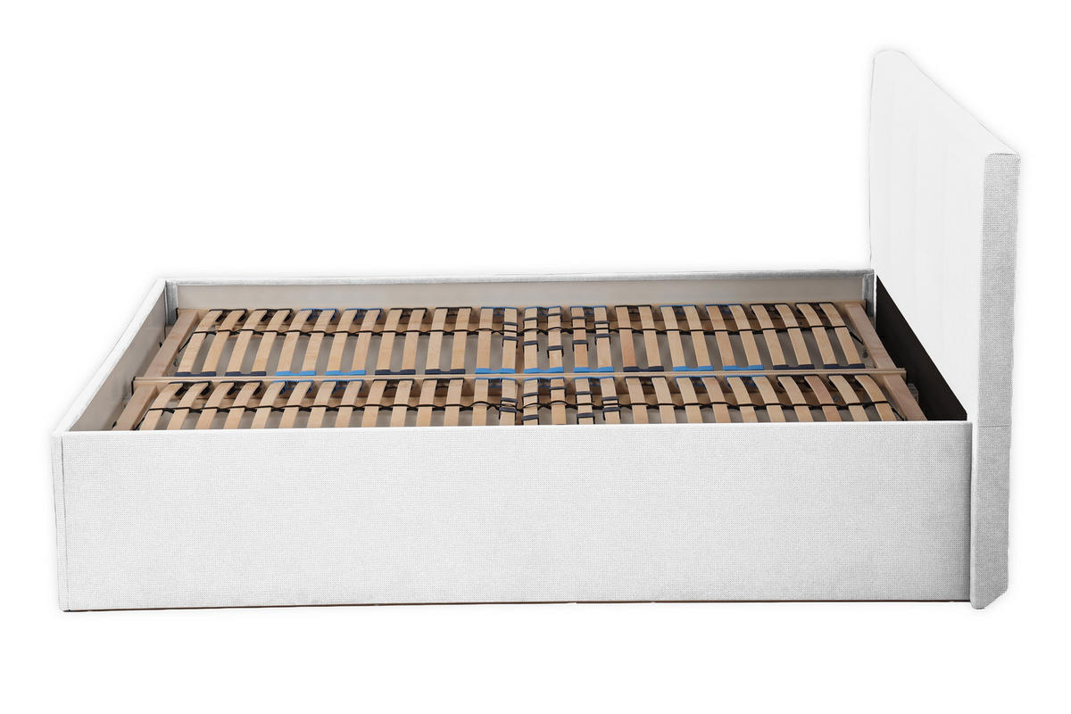 POLSTERBETT Dalas Weiß 160 x 200 x 40 cm Stauraum Mit hochwertiger Matratze H2 (bis 100 kg) und Lattenrost - Weiß, Holz (160/200cm) - Halmon Schlafkomfort Betten 