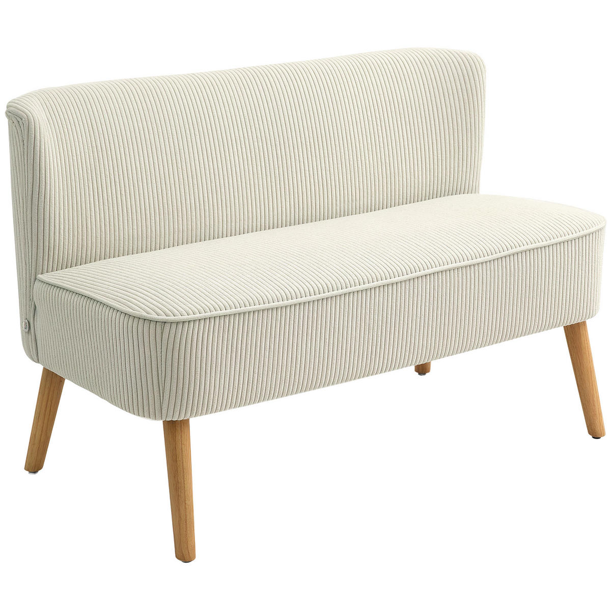 2-SITZER-SOFA DE-06473 weiche Polsterung, pflegeleichter Bezug, Cremeweiß - Creme, Holz/Textil (117/77/56.5cm) - ComfortXL
