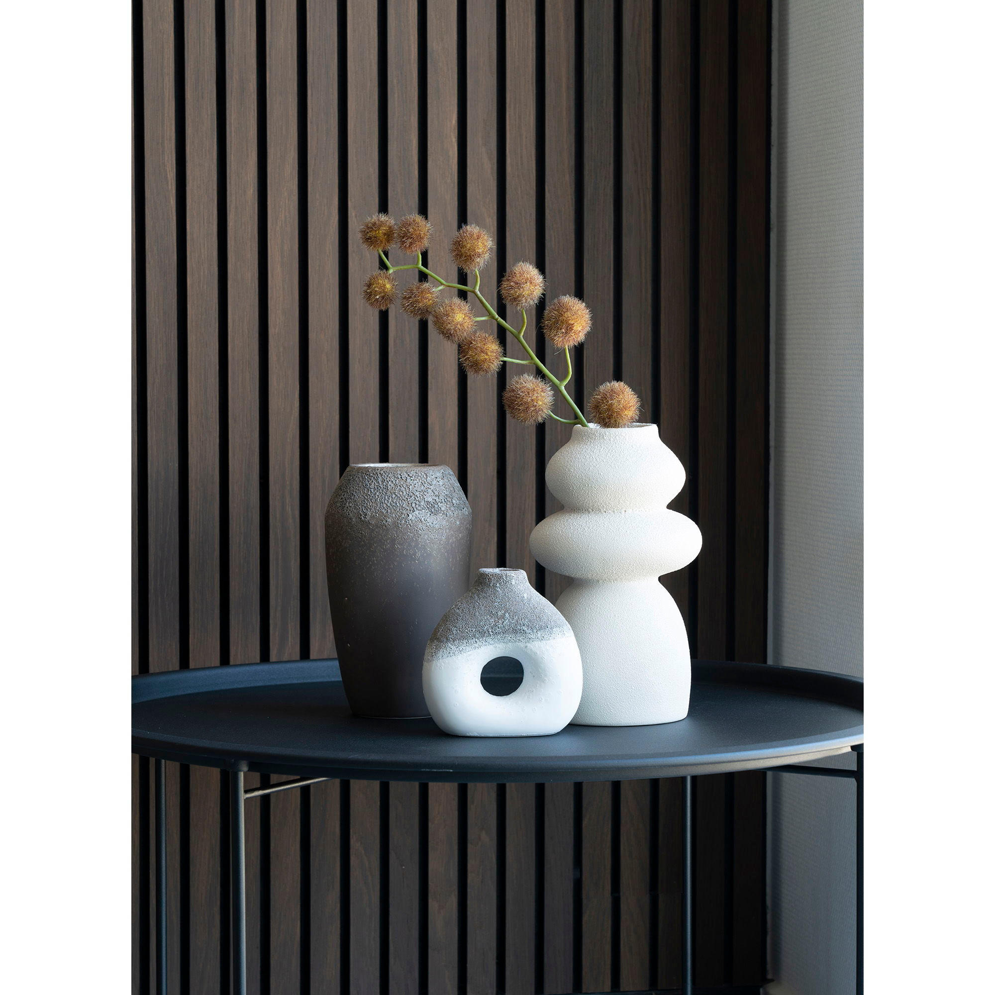 VASE Steingut Beige - Beige, Stein (26.5cm) - tinkaro