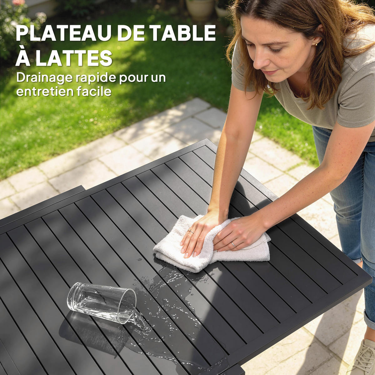 GARTENTISCHGRUPPE DE-18117 ausziehbar 90-180 cm, Aluminium/Textilene Grau - Grau, Metall - ComfortXL