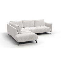 ECKSOFA AERA 5-Sitzer links, ecru - Ecru/Schwarz, Holz/Textil (268/206cm) - Courtois Laville