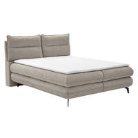 BOXBETT Verse 180 x 200 Einzelbett mit hochwertiger Bonell-Matratze und Topper T30 - Warmesgrau - Greige, Holz (180/200cm) - Homesy