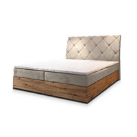 POSTEL BOXSPRING VELLANO 160x200 cm, s matrací a úložným prostorem, béžová - béžová, kompozitní dřevo/textil (160/200cm) - MASSENO