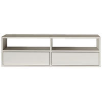 TV-LOWBOARD Framme hängend, 2 Klappen und Ablagen, Weiß, 100/30/30 cm - Weiß, Holzwerkstoff (100.6/30/30cm) - Selsey