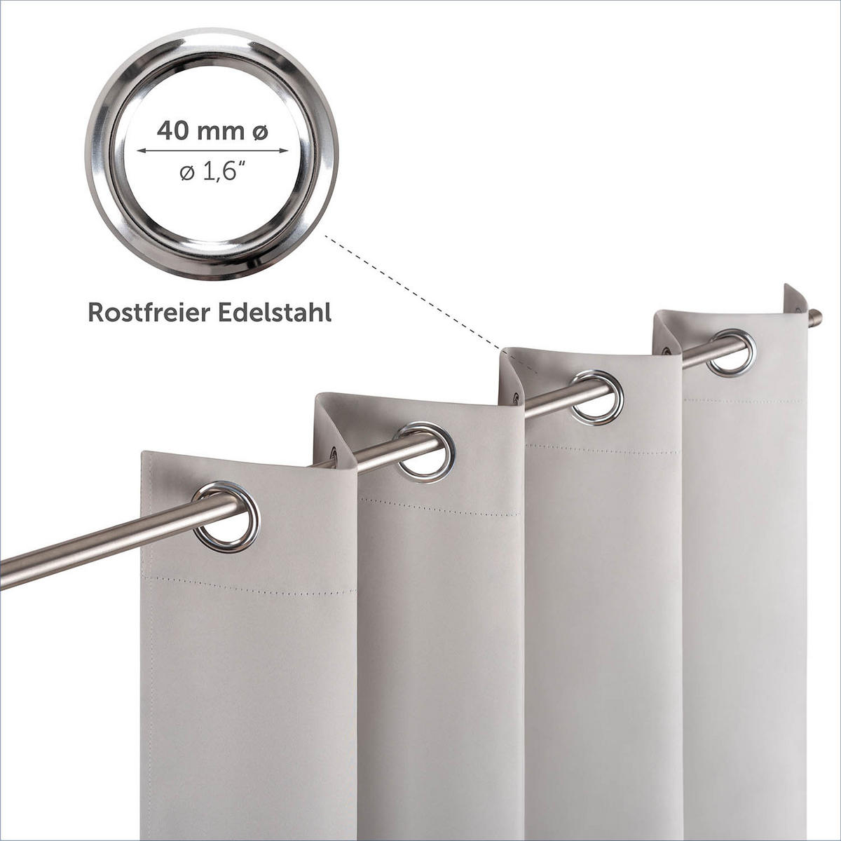 VERDUNKLUNGSVORHÄNGE Emelie 140/145 cm,2er-Set, mit Hitze- und Kälteschutz,Hellgrau - Hellgrau, Kunststoff (140/145cm) - Blumtal