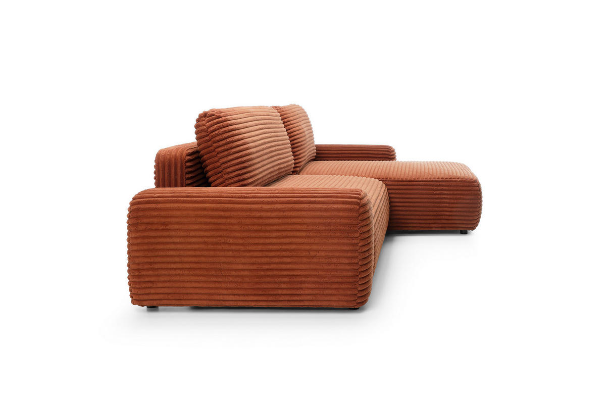 ECKSOFA Cordina Orange, mit Schlaffunktion und Bettzeugbehälter, rechte seite - Orange, Holzwerkstoff (264/162cm) - Bettso