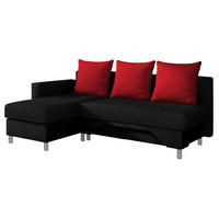 ECKSOFA Tom, Seite: Links - Rot/Schwarz, Holz/Kunststoff (215/133cm) - MIRJAN24