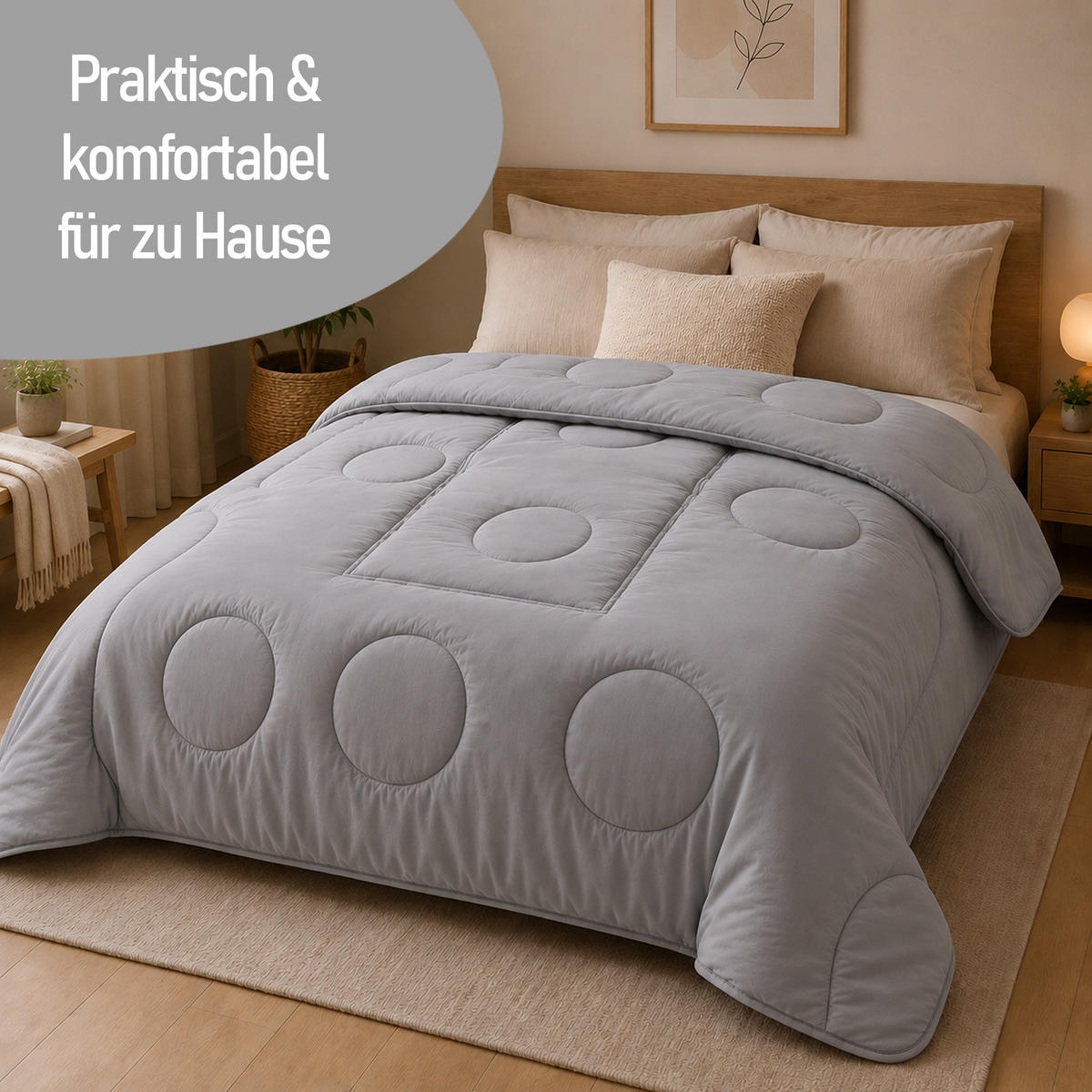 VERWANDLUNGSDECKE 2 in 1 - Grau 135x200 cm - Grau, Textil (135/200cm) - Bestlivings