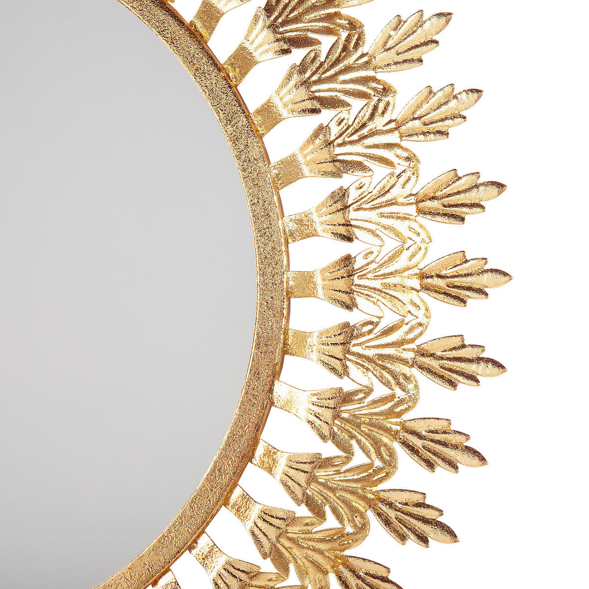 WANDSPIEGEL gold rund 60 cm Vorey - Goldfarben, Metall (60/60/4cm) - Beliani