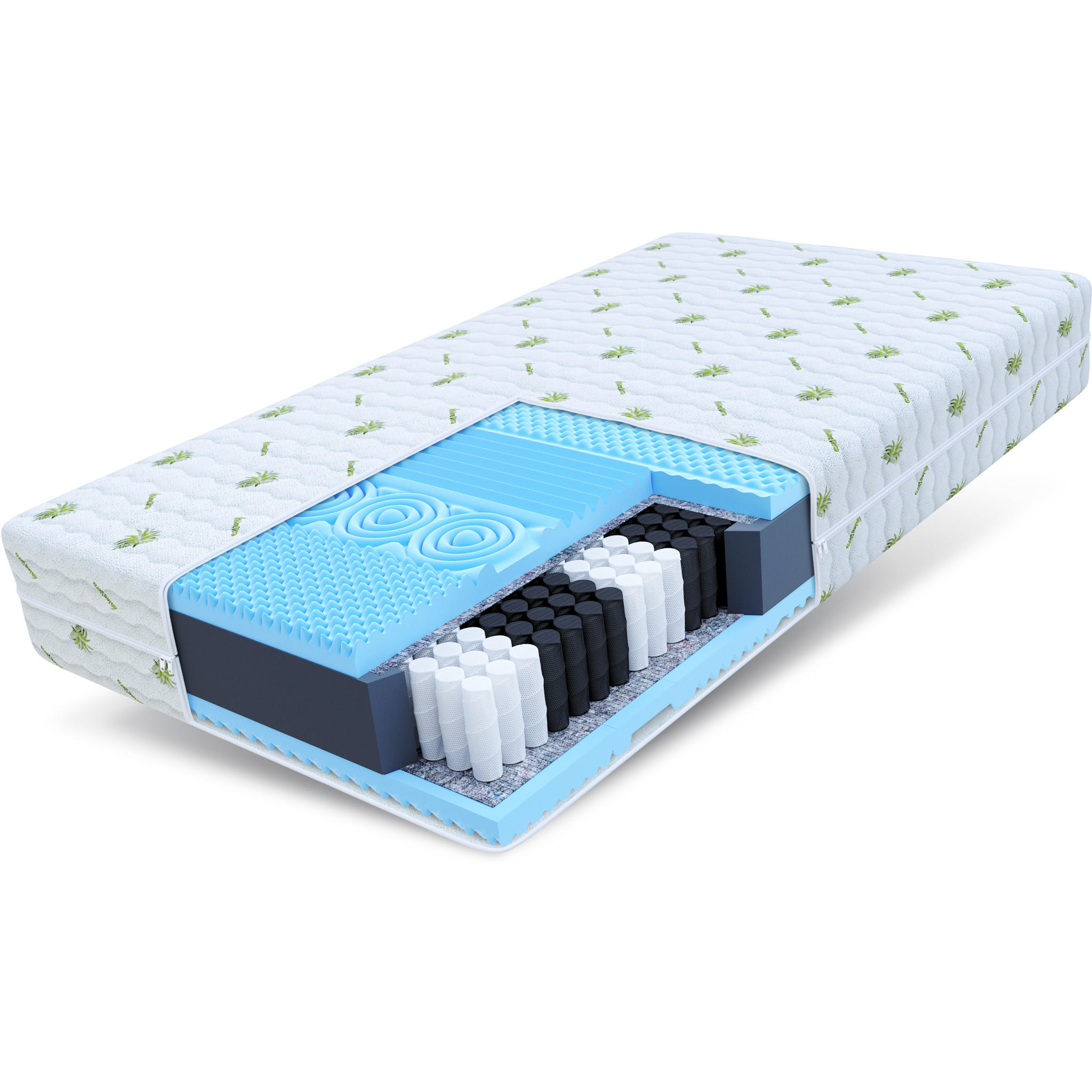 TASCHENFEDERKERNMATRATZE Massage - Weiß, Textil (180/200cm) - FDM