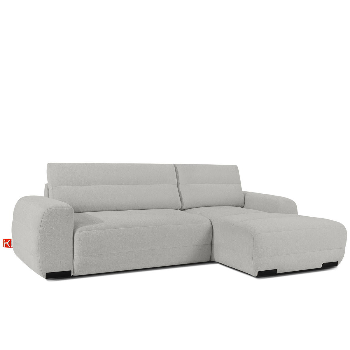 ECKSOFA RECHTS BLUME, Hellgrau - Hellgrau, Holz/Holzwerkstoff (271/164cm) - KONSIMO®