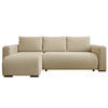 ECKSOFA DORA L, Eckcouch in L-Form mit Schlaffunktion und Bettkasten, Farbe: Creme, Bouclé-Stoff, Ottomane Links - Creme, Textil (240/143cm) - Storez24