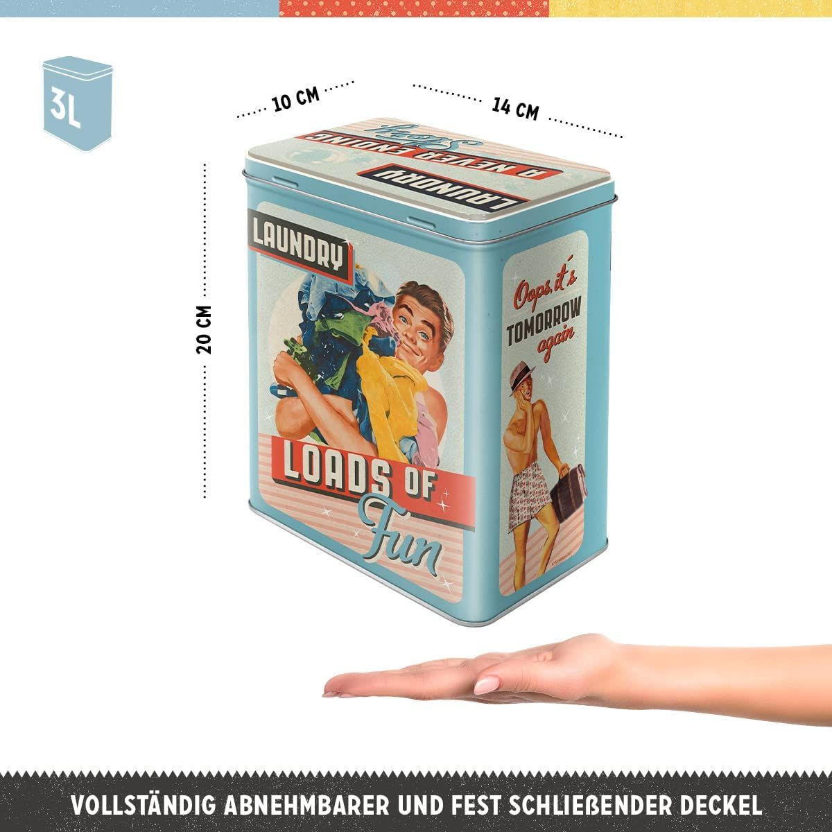 VORRATSDOSE L Laundry Today or Naked Tomorrow - Multicolor, Metall (14/20/10cm) - Nostalgic-Art