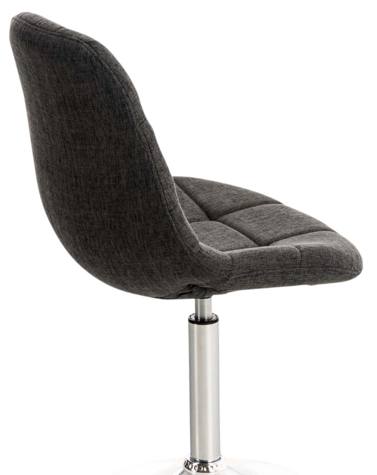 DREHSTUHL 2er Set Stoff dunkelgrau - Chromfarben/Dunkelgrau, Textil/Metall (48/84/52cm) - CLP