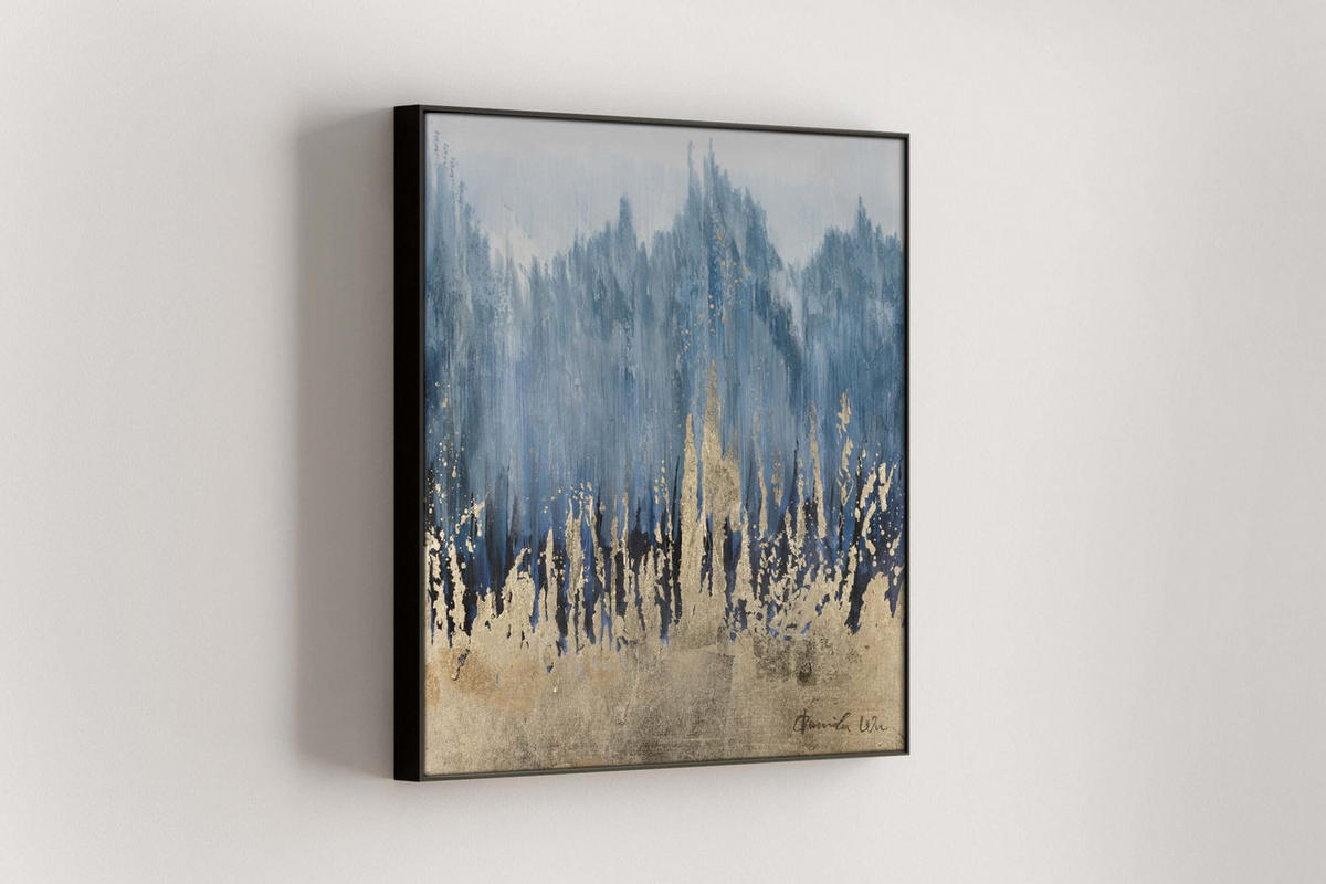 ACRYLBILD HANDGEMALT 60/60 cm - Blau, Holz/Textil (60/60cm) - KUNSTLOFT