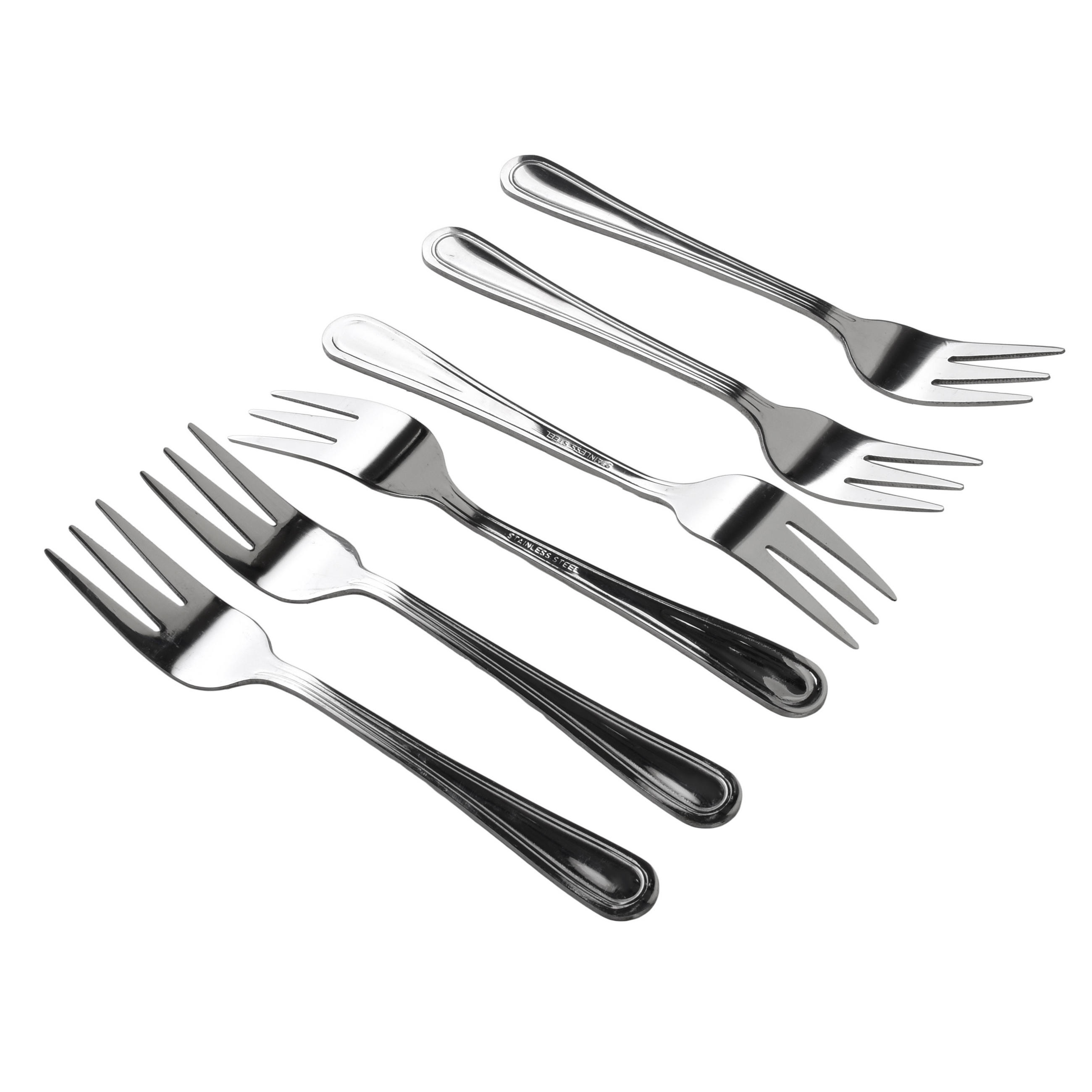 DESSERTGABEL Dhalia Daisy 6-tlg silberfarben 2/2/19 cm Edelstahl - Silberfarben, Metall - Mondex