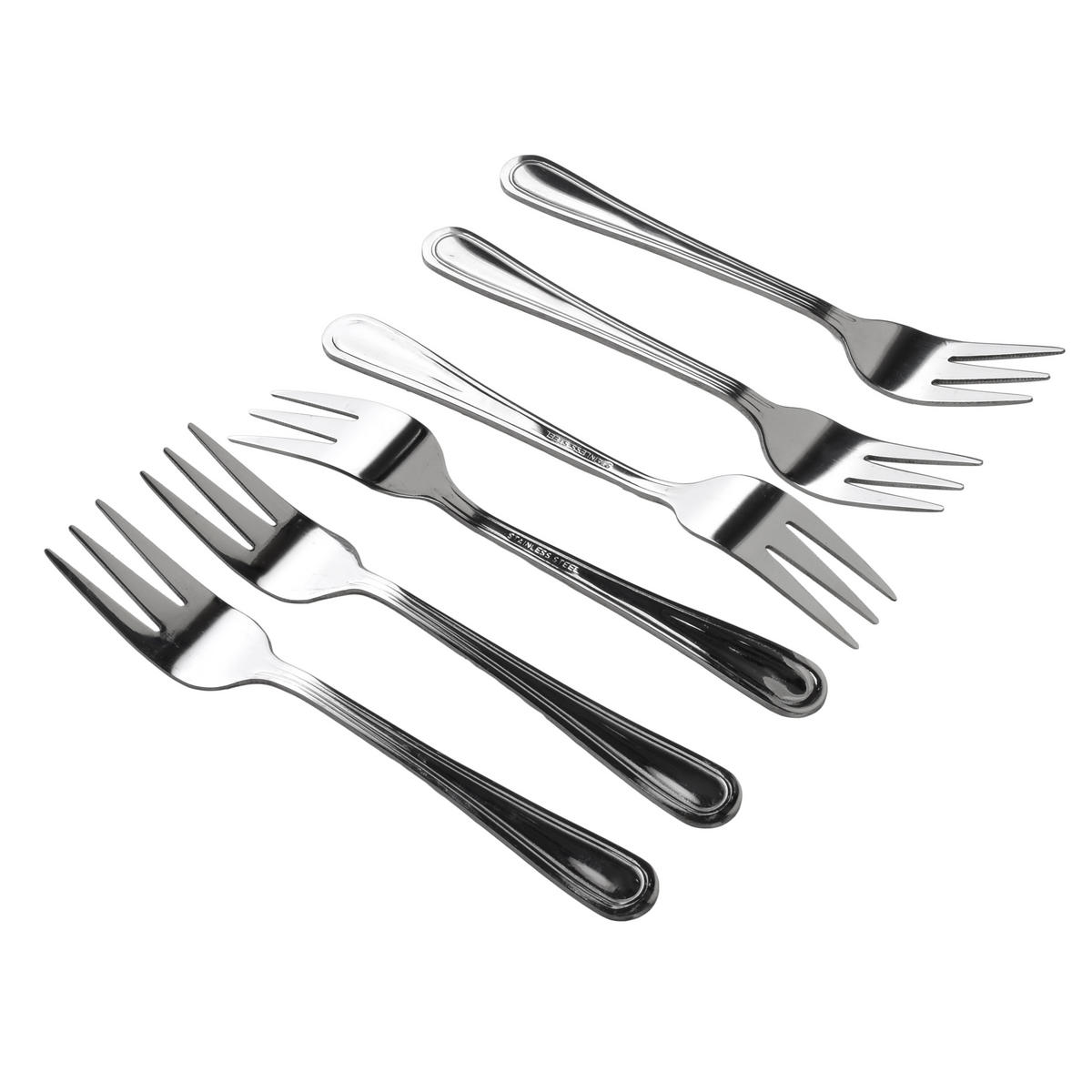 DESSERTGABEL Dhalia Daisy 6-tlg silberfarben 2/2/19 cm Edelstahl - Silberfarben, Metall - Mondex
