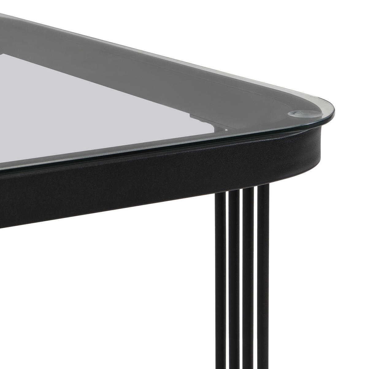 KONFERENČNÍ stolek 60/60/44,5 cm černý a šedý z MDF s vnořeným designem a zásuvkami - černá, kompozitní dřevo (60/60/45cm) - OKWISH