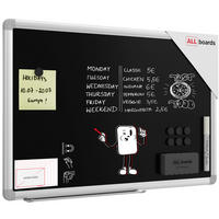SCHWARZE magnetische Kreidetafel mit Alurahmen Premium EXPO 60x40cm - Schwarz, Metall (60/40/1.6cm) - ALLboards